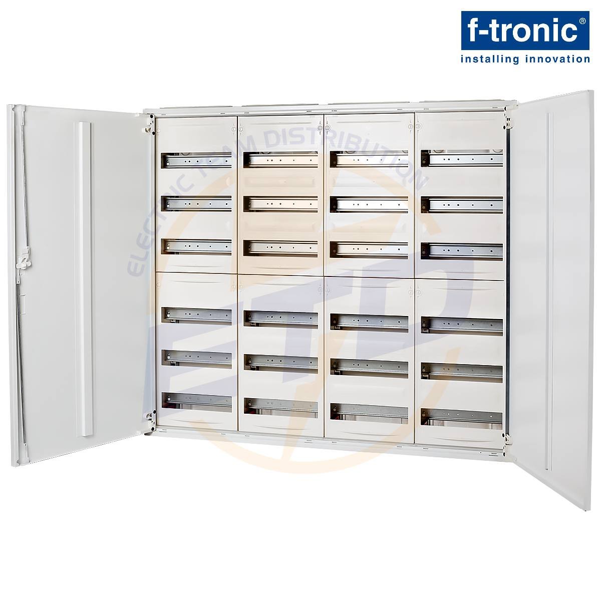 Tablou metalic aplicat 288 module F-tronic FV4-6, bara PE-N push-in