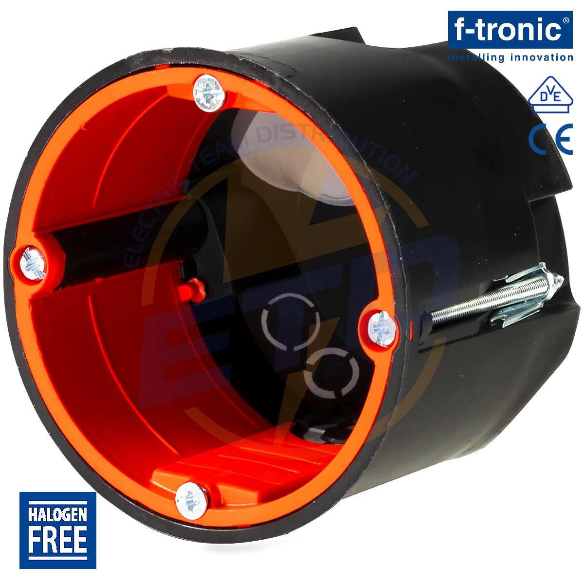 Doza rezistenta la foc pentru pereti din lemn F-Tronic BS3700TC Ø68 mm, A62 mm