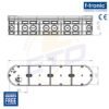 Doza aparataj cu 4 Module, ingropata, F-Tronic UP40, A63 mm - dimensiuni cotate