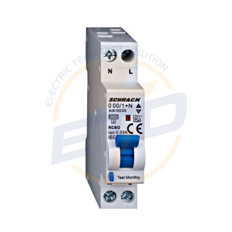 Siguranta diferentiala AMPARO-1M, 1p+N B 16A0.03mA, tip A ,6kA1