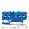 Clema sir de trecere cu 4 conductori 1,5 mmp WAGO 2001-1404 Albastru - Thumbnail Image 2