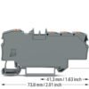 Clema sir derivatie 1x6 mmp, 6x1,5 mmp WAGO 2206-8031 Gri, cu buton - Thumbnail Image 3
