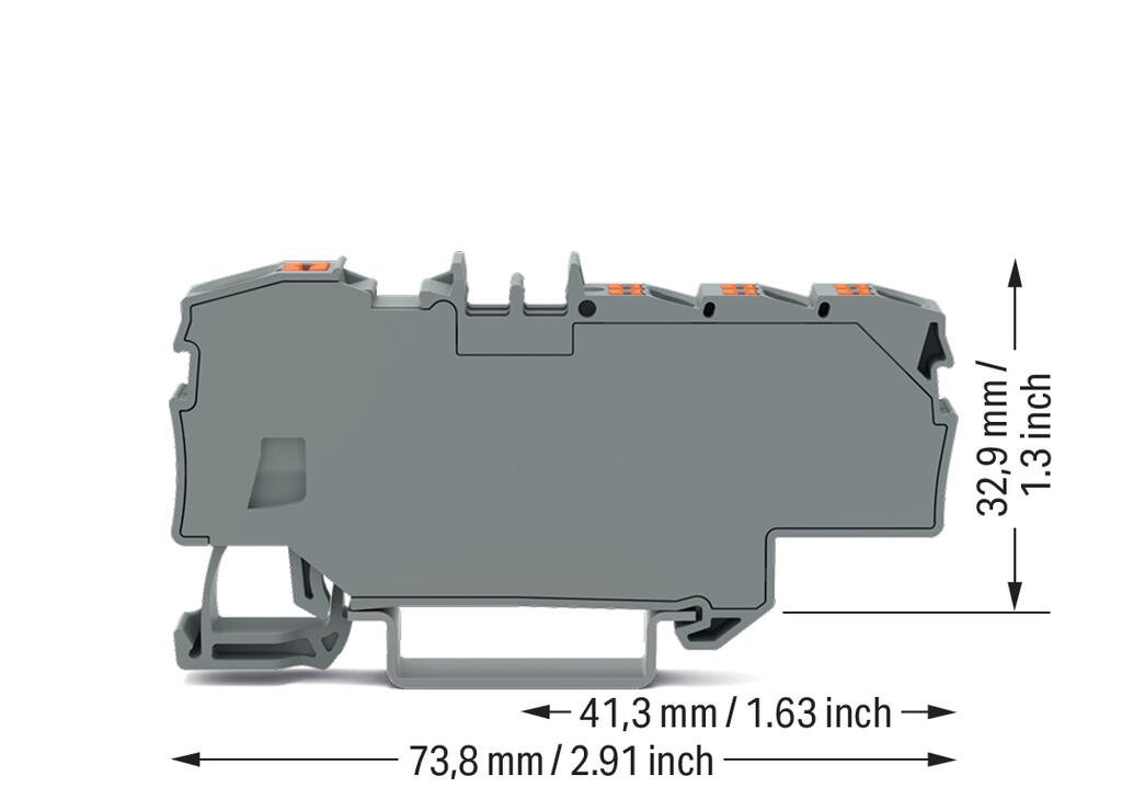 Clema sir derivatie 1x6 mmp, 6x1,5 mmp WAGO 2206-8031 Gri, cu buton - imagine 3